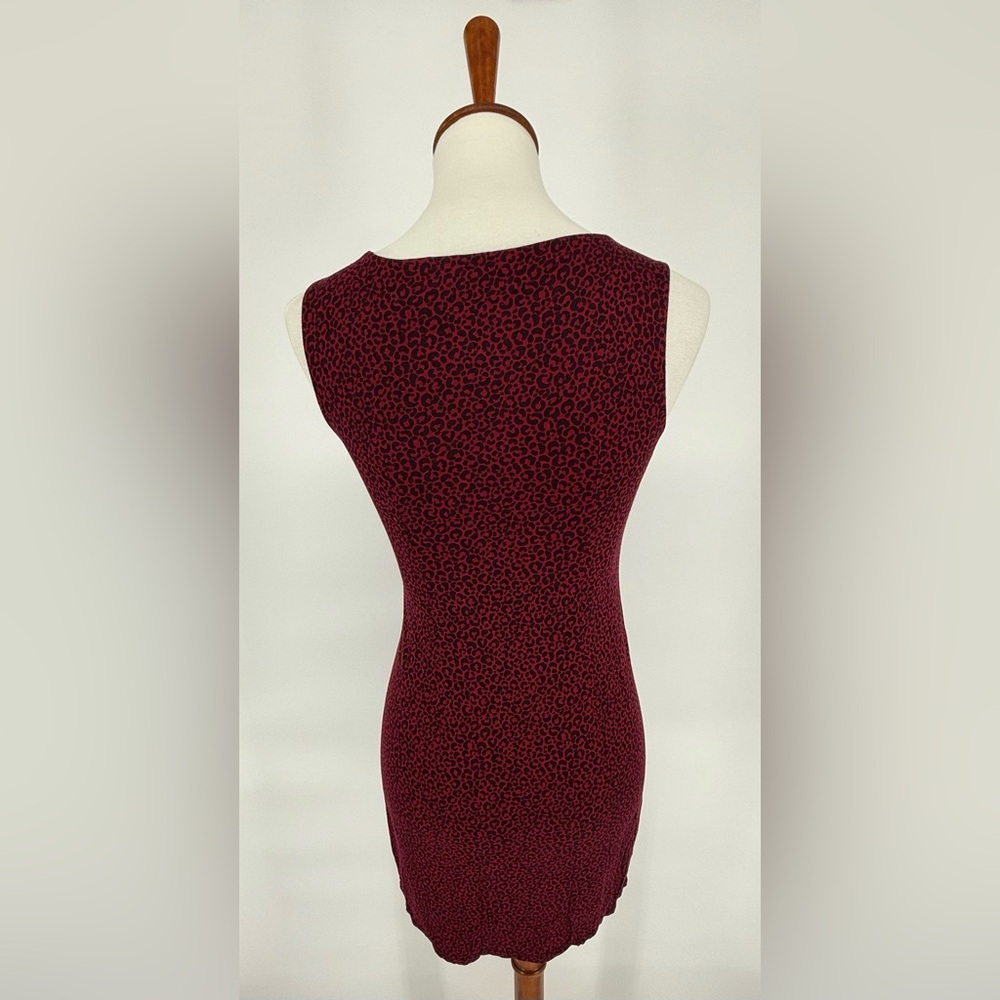 Ann Taylor LOFT Leopard Print Pink & Black Dress w/Gathered Waist Sz. XSP - Picture 3 of 5